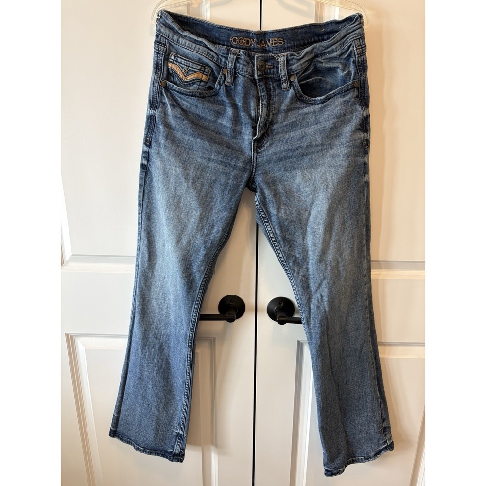 Cody James Jeans Mens 33x32 Stretch Switchback Dark Wash Slim Bootcut